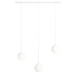 Lange Pendelleuchte Weiß Metall 80 cm E14 blendarm