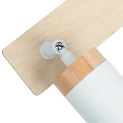 Langer Strahler Wohnzimmer L:72cm Weiß mit Holz GU10