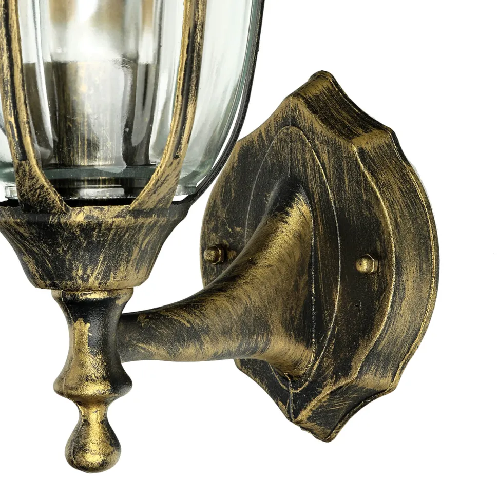 Laterne Wandleuchte Außen Gold Antik E27 IP44 MILANO