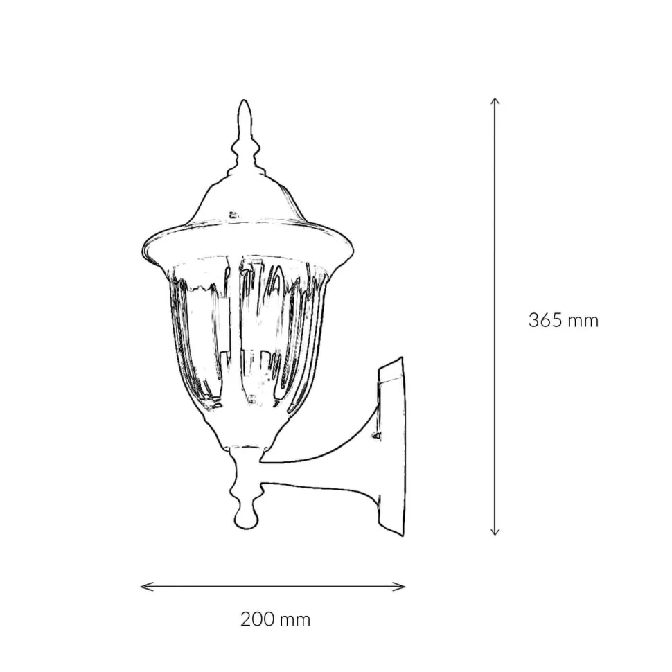 Laterne Wandleuchte Außen Gold Antik E27 IP44 MILANO
