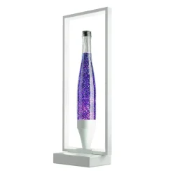 Lavalampe Glitter Lila Weiß LED Rahmen dekorativ OLI