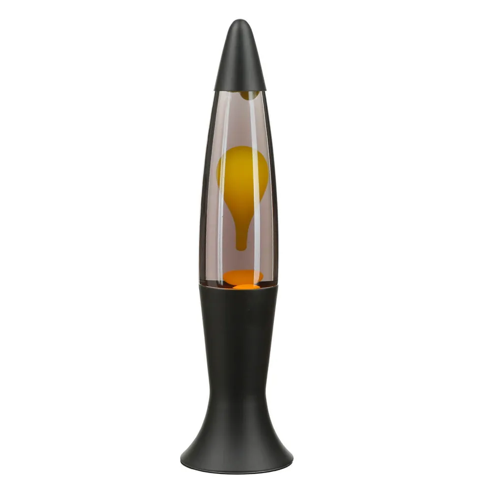 Lavalampe Schwarz Grau Gelb Retro 40 cm hoch dekorativ ROXY