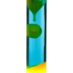 Lavalampe YVONNE Blau Gelb farbenfroh H:38cm