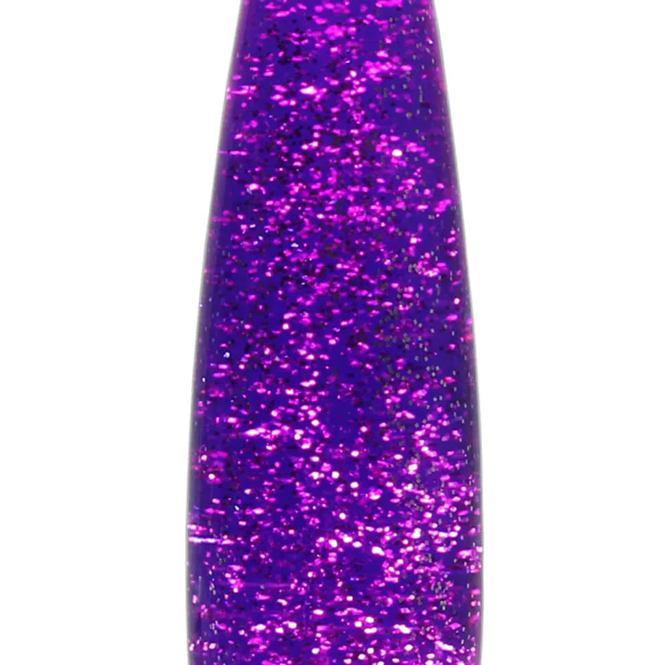 Lavalmpe Lila Glitter Schwarz 40 cm hoch G9 ROXY
