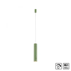 LED Akku Pendelleuchte Grün Metall Touch Dimmen 3000 K