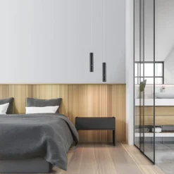 LED Akku Pendelleuchte Schwarz Metall Touch Dimmen 3 W