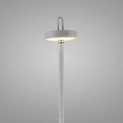 LED Akku Stehlampe Greige Dimmer Touch IP44 125,2 cm