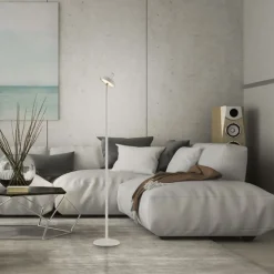 LED Akku Stehlampe Greige Dimmer Touch IP44 125,2 cm