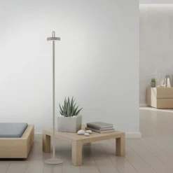 LED Akku Stehlampe Greige Dimmer Touch IP44 125,2 cm