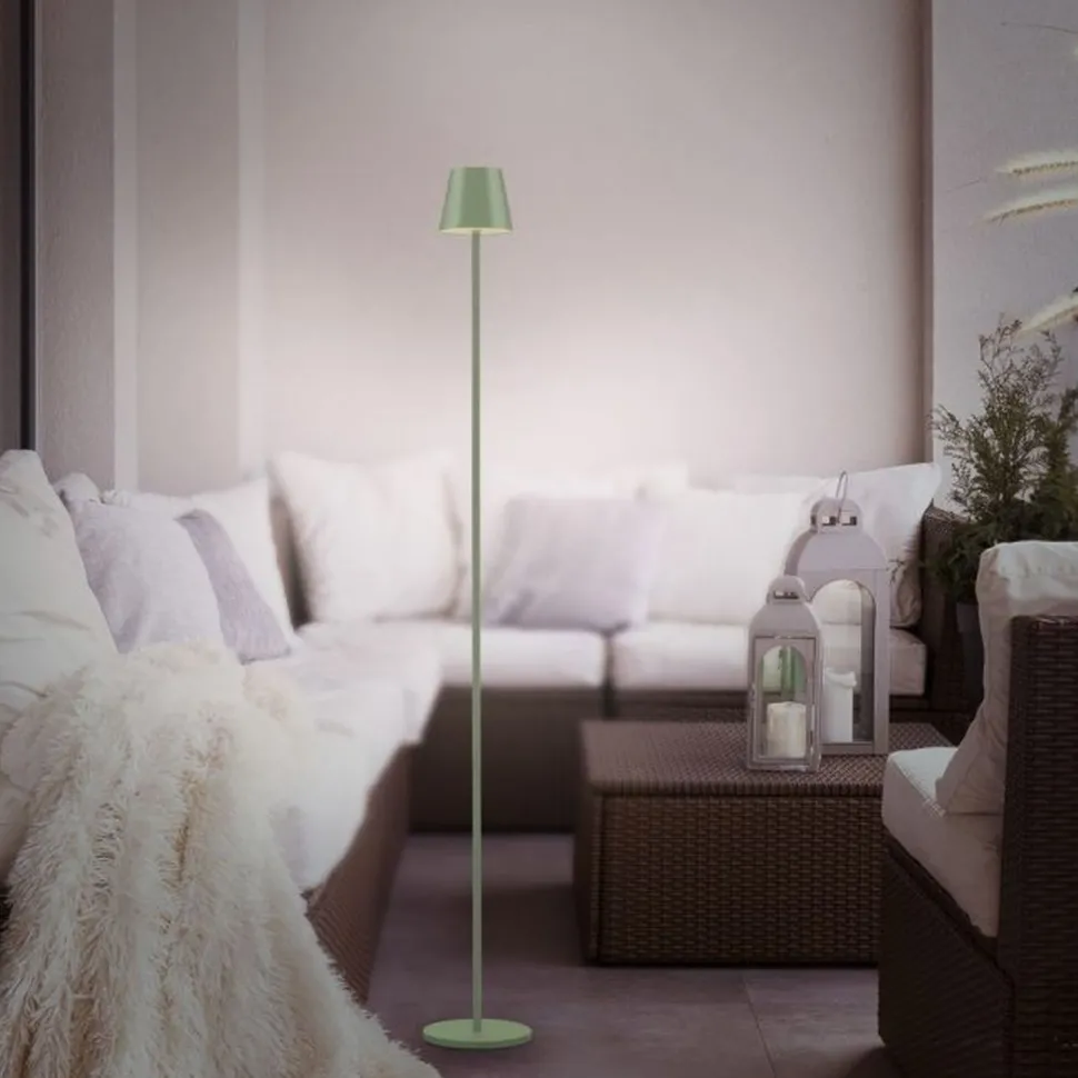 LED Akku Stehlampe Grün IP54 125 cm Touch Dimmen 3000 K