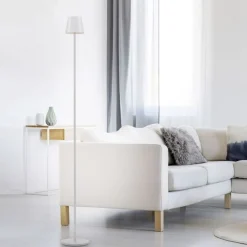 LED Akku Stehlampe Weiß IP54 125 cm Touch Dimmen 3000 K