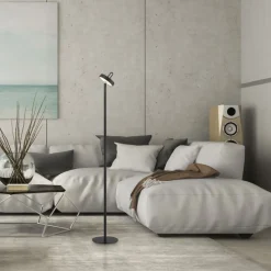 LED Akku Stehleuchte Schwarz Dimmer Touch IP44 125,2 cm