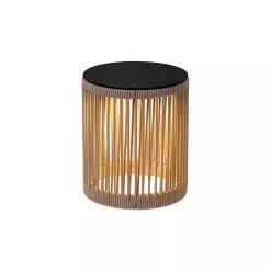 LED Akku Stehleuchte Taupe 3000 K IP44 Hocker Tisch