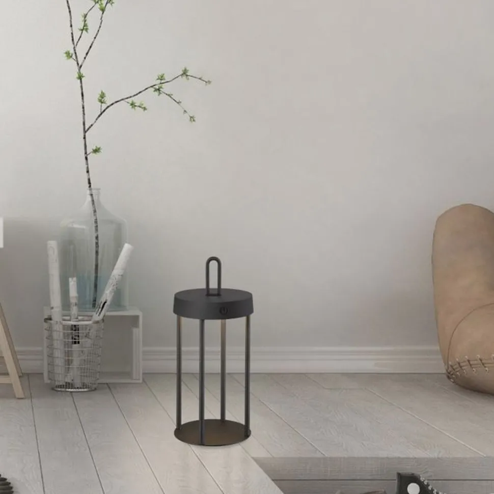 LED Akku Tischlampe Aluminium dimmbar IP44 2 W Schwarz