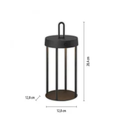 LED Akku Tischlampe Aluminium dimmbar IP44 2 W Schwarz