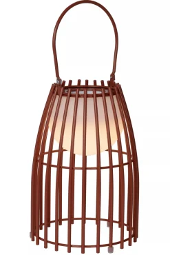 LED Akku Tischlampe dimmbar Rostbraun IP44 40 cm Balkon