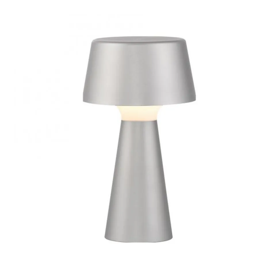 LED Akku Tischlampe dimmbar Touch IP54 28,9 cm Silber