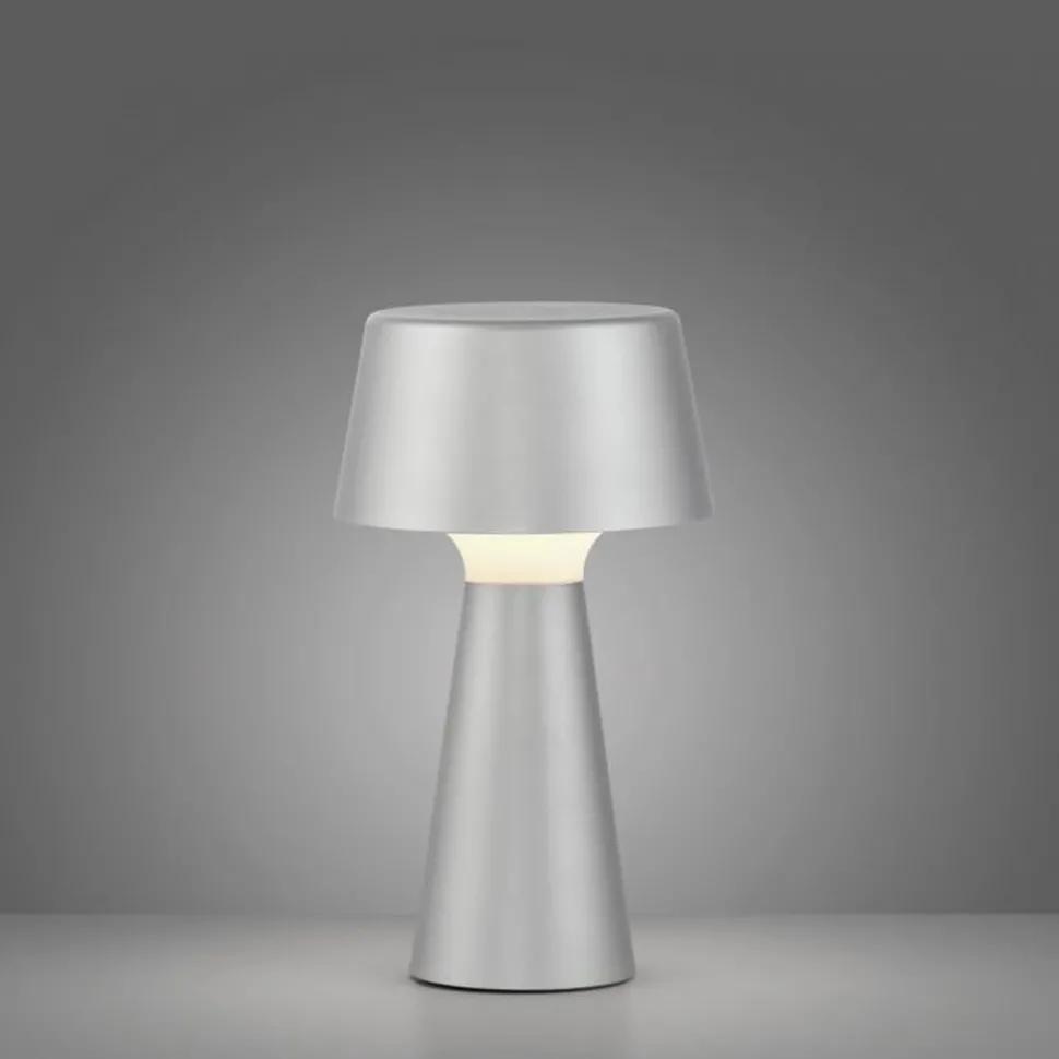 LED Akku Tischlampe dimmbar Touch IP54 28,9 cm Silber