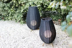 LED Akku Tischlampe dimmbar Schwarz IP44 50 cm 3000 K