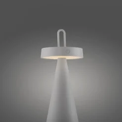 LED Akku Tischlampe Dimmer Touch IP44 28,9 cm Weiß