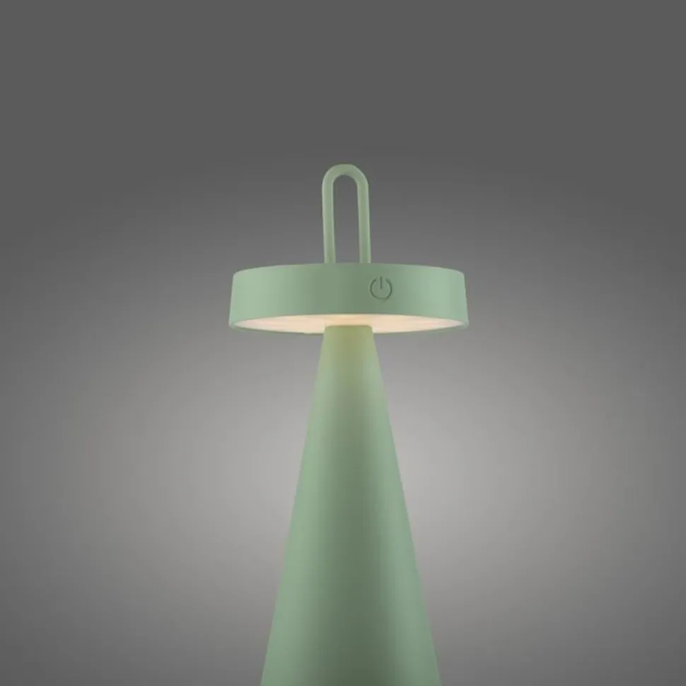 LED Akku Tischlampe Dimmer Touch Grün IP44 28,9 cm