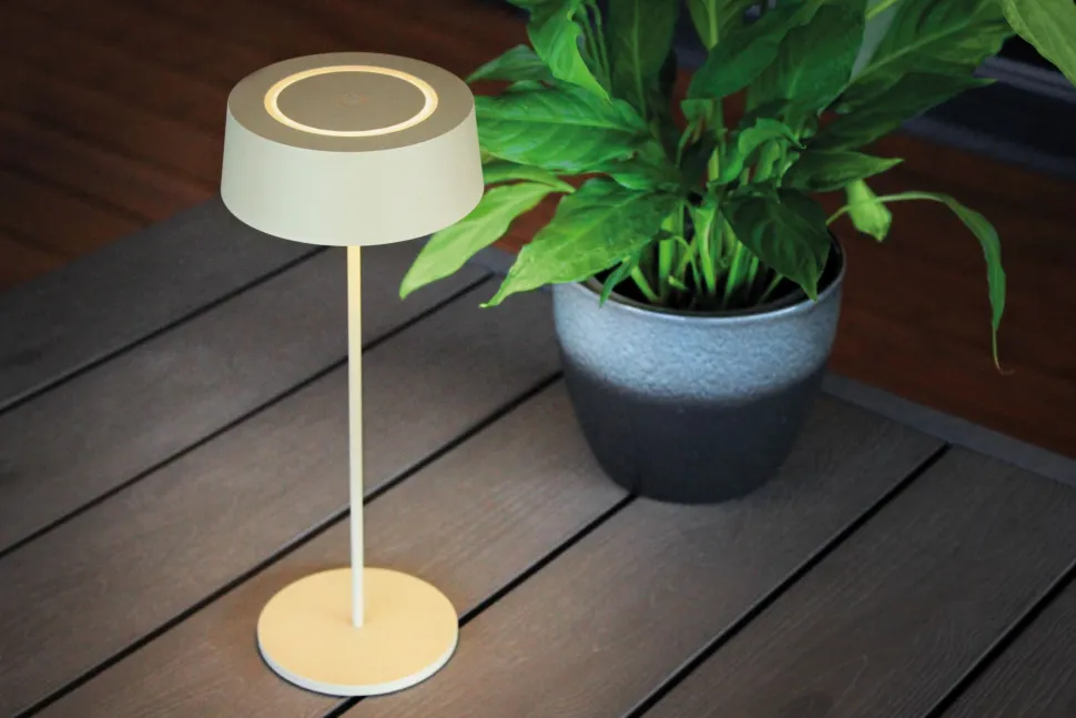 LED Akku Tischlampe Gold Touch Dimmer USB IP54 3000 K