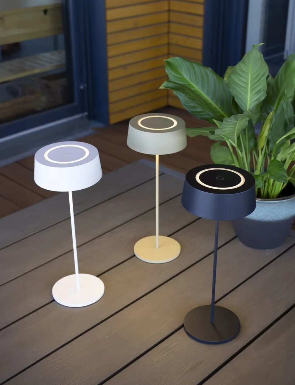 LED Akku Tischlampe Gold Touch Dimmer USB IP54 3000 K