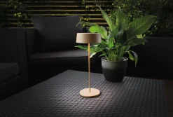 LED Akku Tischlampe Gold Touch Dimmer USB IP54 3000 K