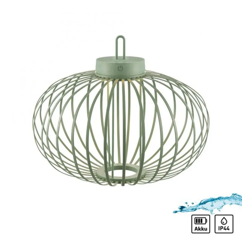 LED Akku Tischlampe IP44 Grün dimmbar Touch 2 W 37 cm