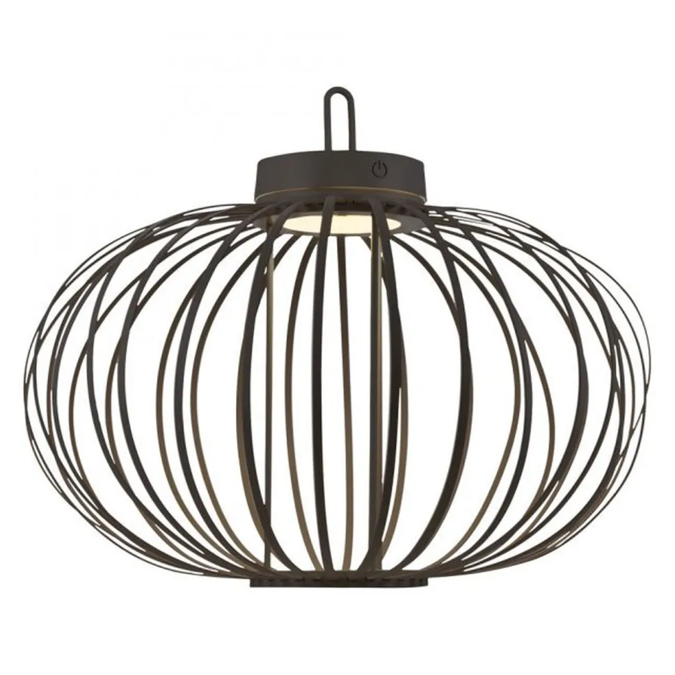 LED Akku Tischlampe IP44 Schwarz dimmbar Touch 37 cm