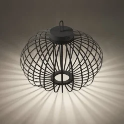 LED Akku Tischlampe IP44 Schwarz dimmbar Touch 37 cm