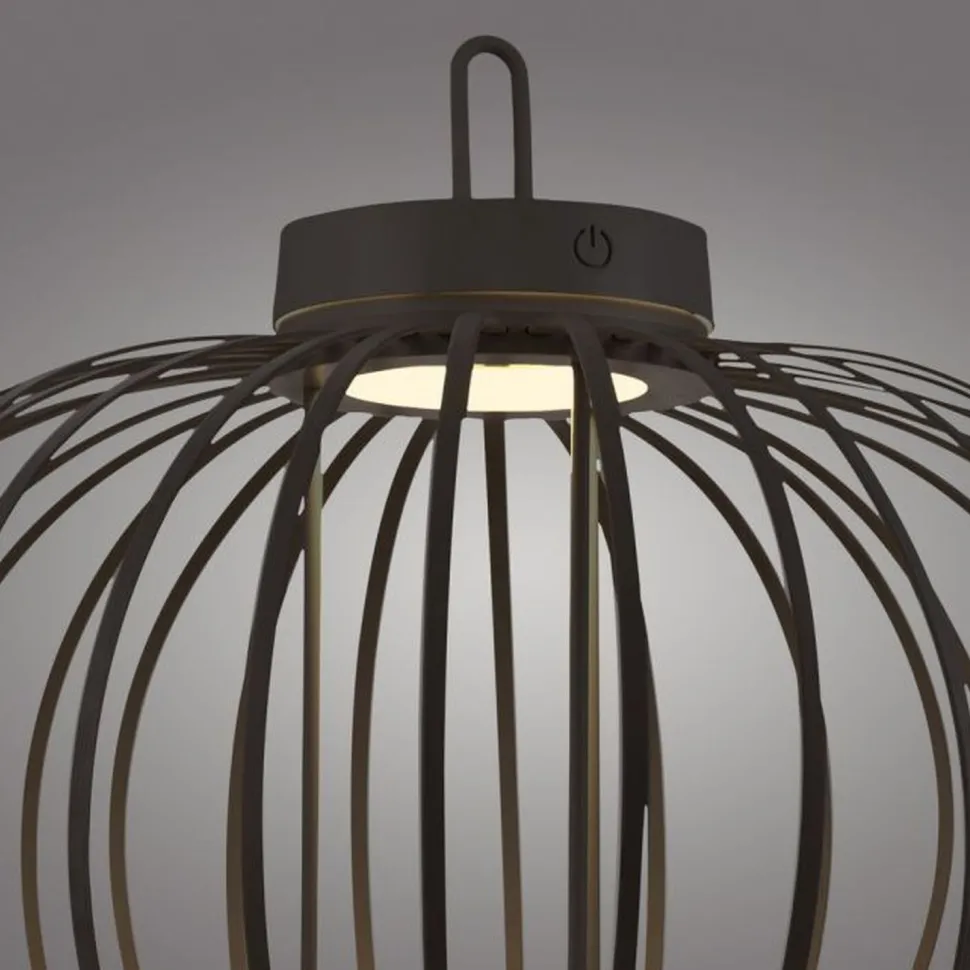 LED Akku Tischlampe IP44 Schwarz dimmbar Touch 37 cm