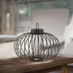 LED Akku Tischlampe IP44 Schwarz dimmbar Touch 37 cm