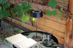 LED Akku Tischlampe Schwarz Touch Dimmer USB IP54 2 W