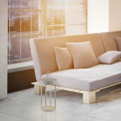 LED Akku Tischleuchte Aluminium dimmbar IP44 2 W Greige