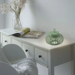 LED Akku Tischleuchte Dimmer Touch 22 cm IP44 2 W Grün