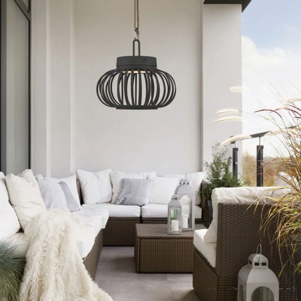 LED Akku Tischleuchte dimmbar 22 cm IP44 2 W Schwarz