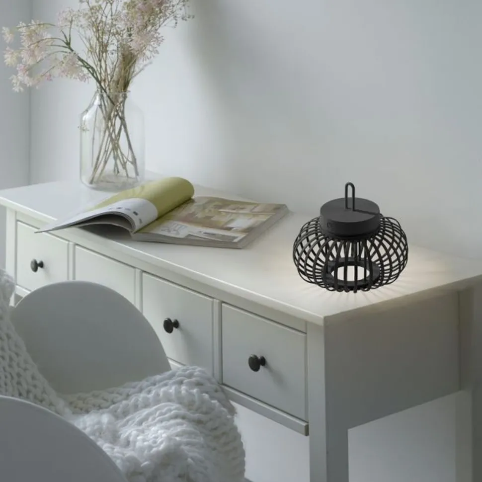 LED Akku Tischleuchte dimmbar 22 cm IP44 2 W Schwarz