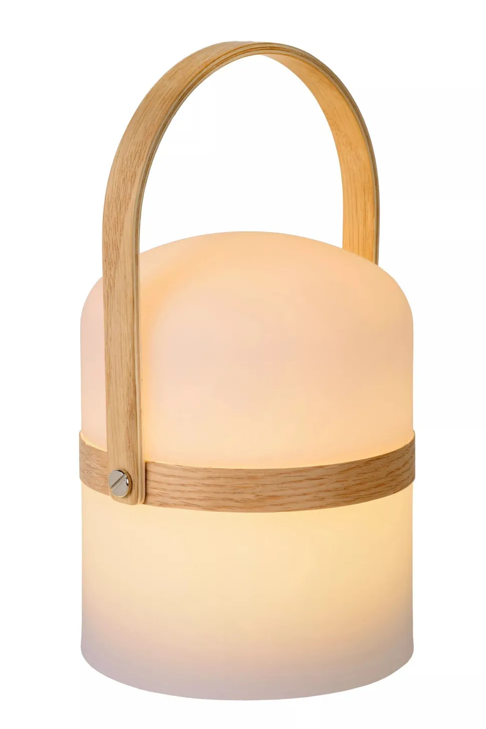 LED Akku Tischleuchte Holz Weiß 3000 K IP44 26,5 cm