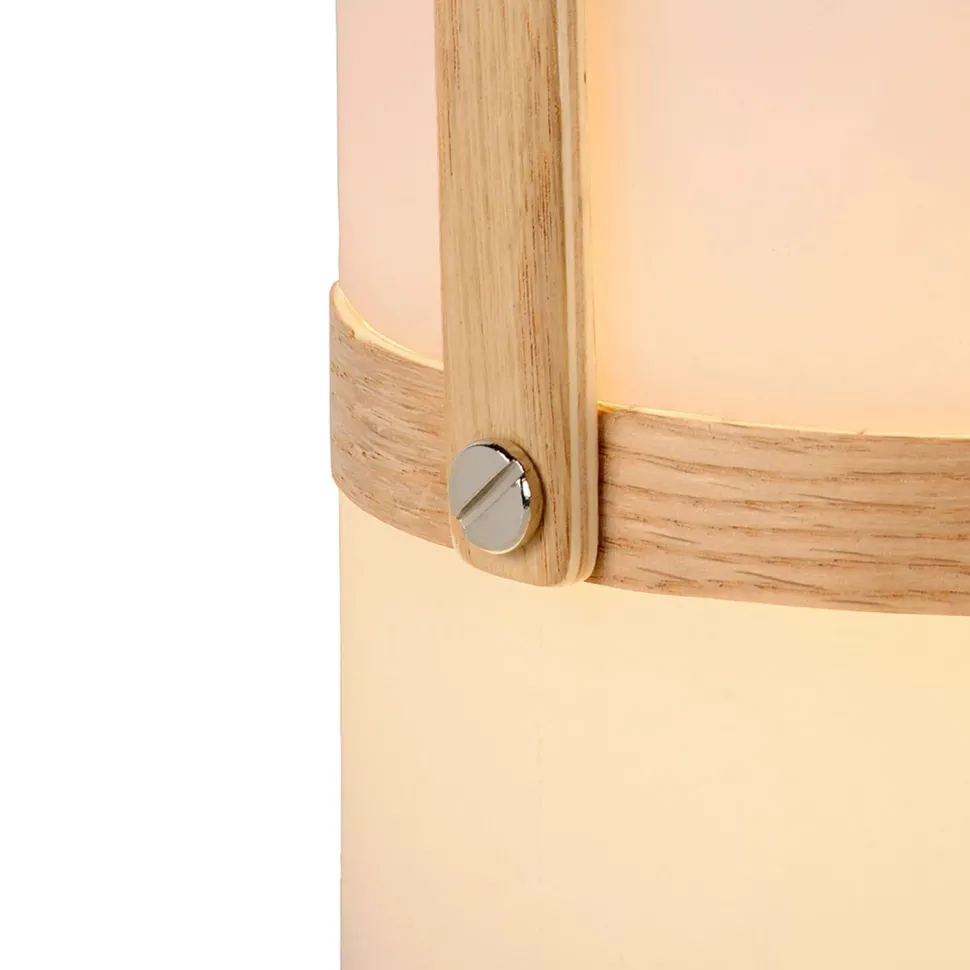 LED Akku Tischleuchte Holz Weiß 3000 K IP44 26,5 cm