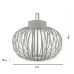 LED Akku Tischleuchte IP44 Schwarz dimmbar Touch 33 cm