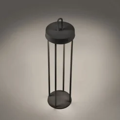 LED Akku Tischleuchte Metall dimmbar IP44 2 W Schwarz