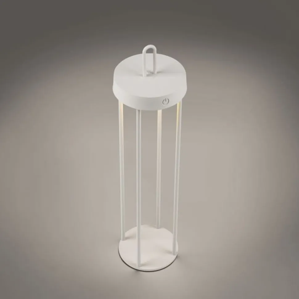 LED Akku Tischleuchte Metall dimmbar IP44 2700 K Weiß