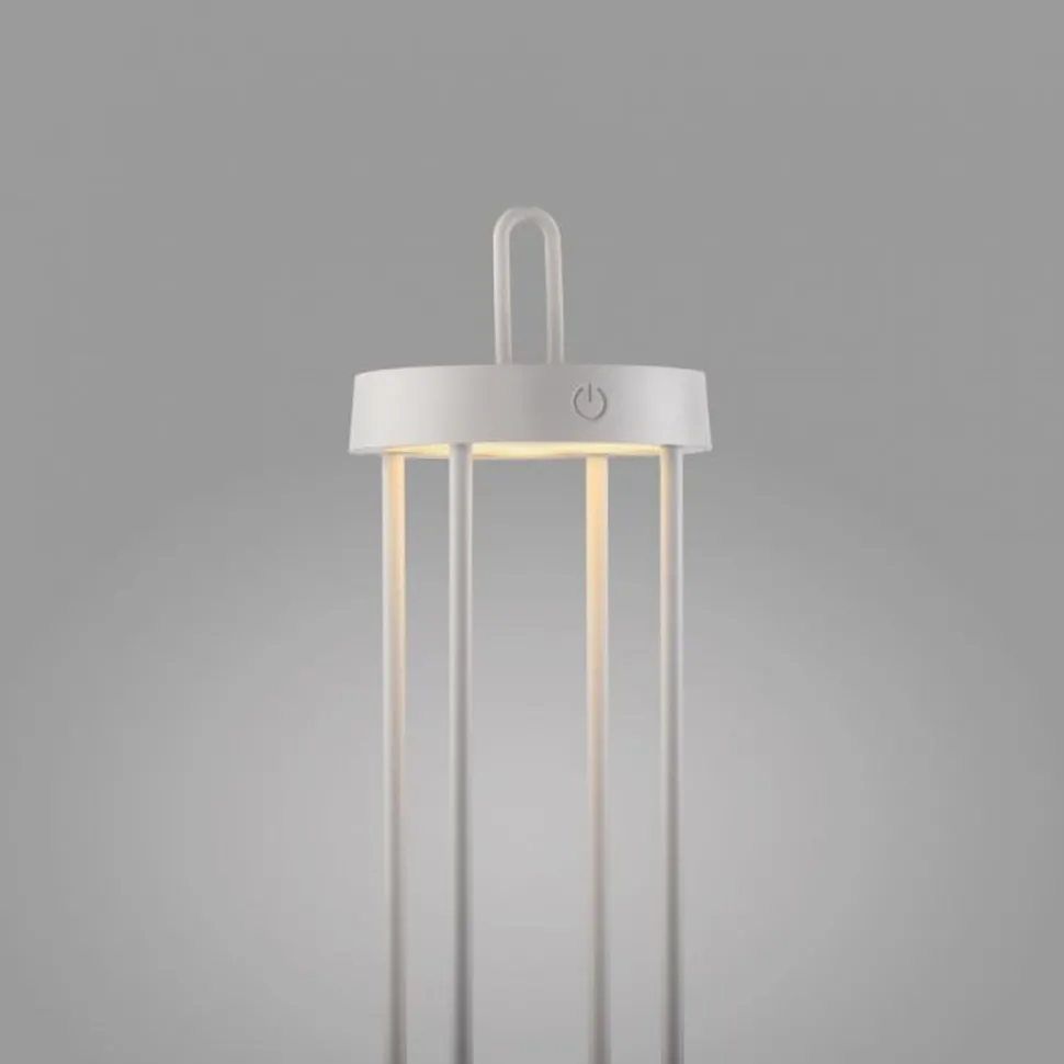 LED Akku Tischleuchte Metall dimmbar IP44 2700 K Weiß