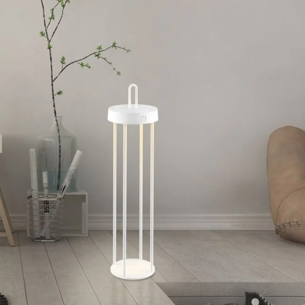 LED Akku Tischleuchte Metall dimmbar IP44 2700 K Weiß