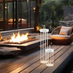 LED Akku Tischleuchte Metall dimmbar IP44 2700 K Weiß