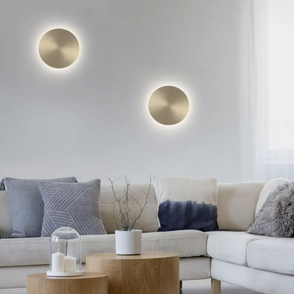 LED Akku Wandlampe in Messing dimmbar mit Fernbedienung