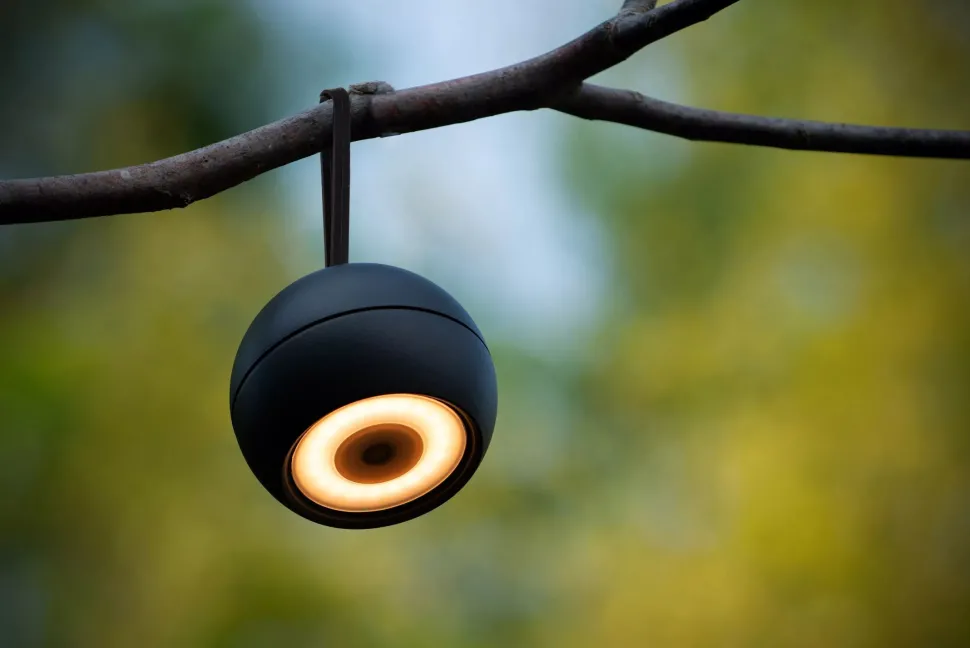 LED Akku Wandspot flexibel Schwarz H:11 cm IP54 3000 K