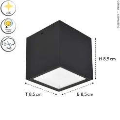 LED Außenlampe Aluminium Anthrazit 3000 K IP54 B:8,5 cm