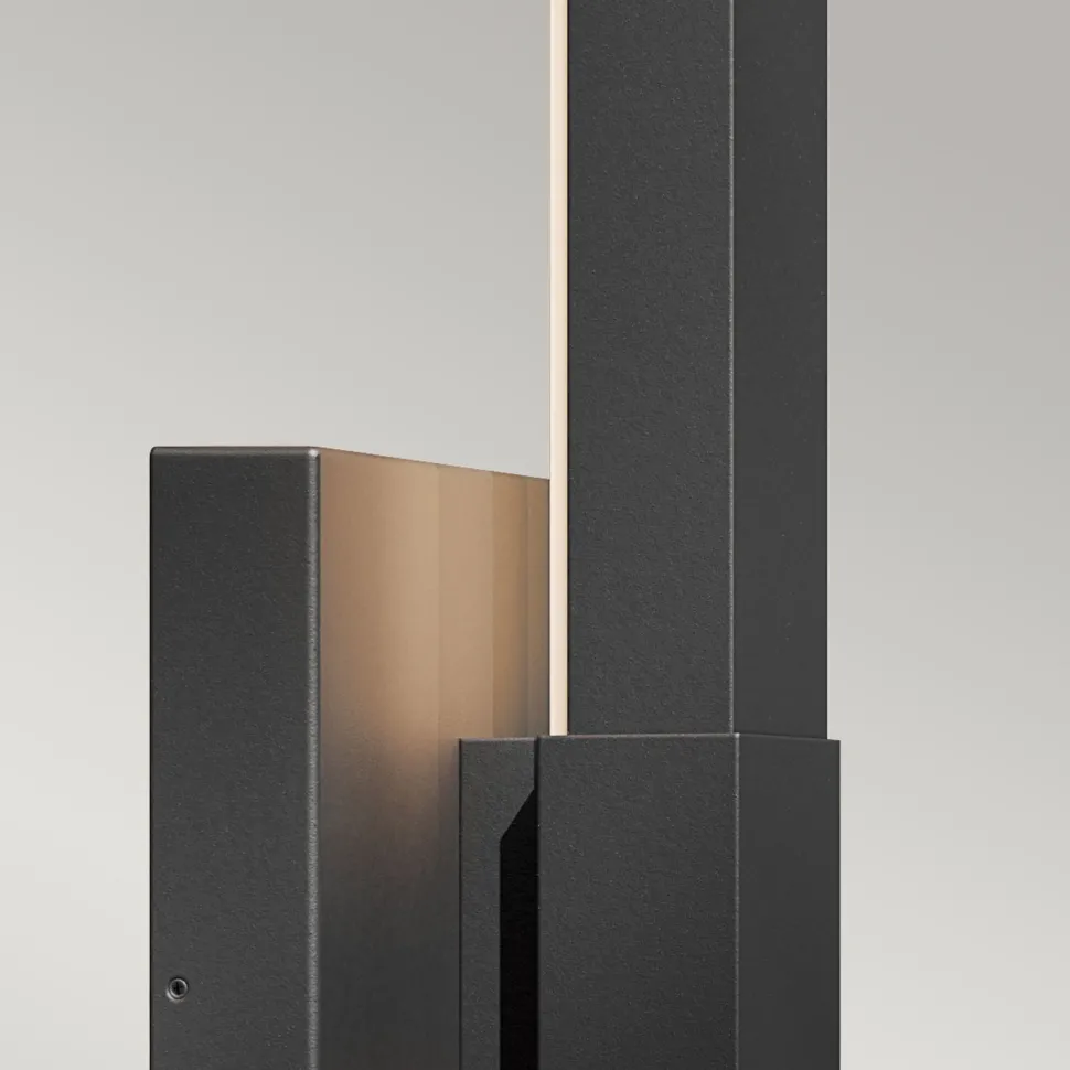 LED Außenlampe Wand 76,2 cm hoch IP44 Schwarz indirektes Licht